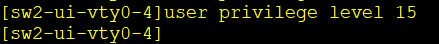 `user privilege level 15`命令